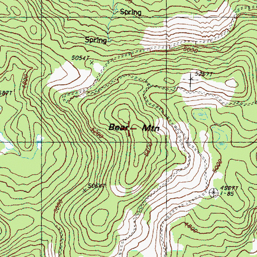 Topographic Map of Bear Mountain, WA