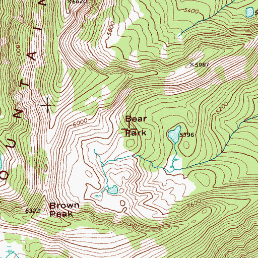 Topographic Map of Bear Park, WA