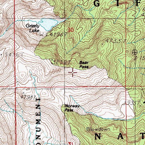 Topographic Map of Bear Pass, WA