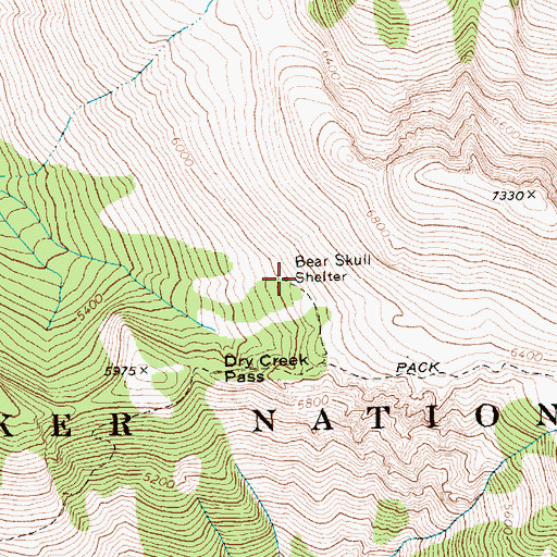 Topographic Map of Bear Skull Shelter, WA