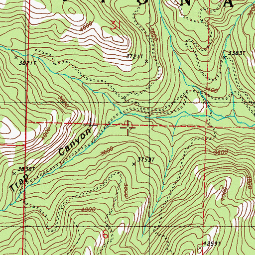 Topographic Map of Bear Trap Canyon, WA