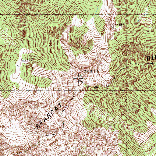 Topographic Map of Bearcat Ridge, WA