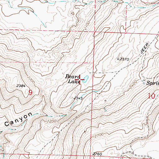 Topographic Map of Beard Lake, WA