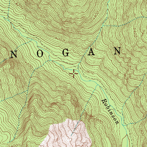 Topographic Map of Beauty Creek, WA