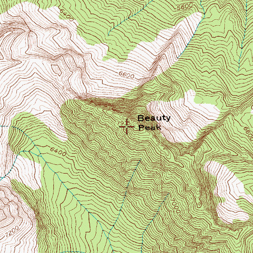 Topographic Map of Beauty Peak, WA