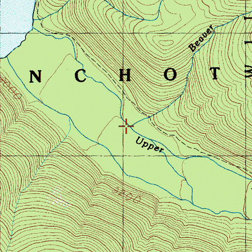 Topographic Map of Beaver Bill Creek, WA
