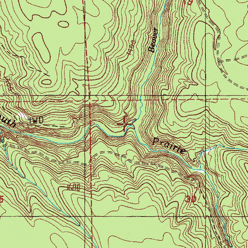 Topographic Map of Beaver Creek, WA