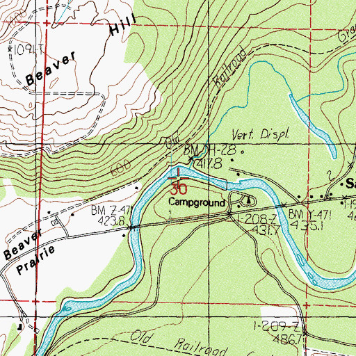 Topographic Map of Beaver Creek, WA