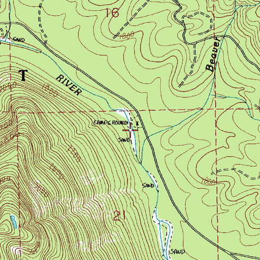 Topographic Map of Beaver Creek Camp, WA