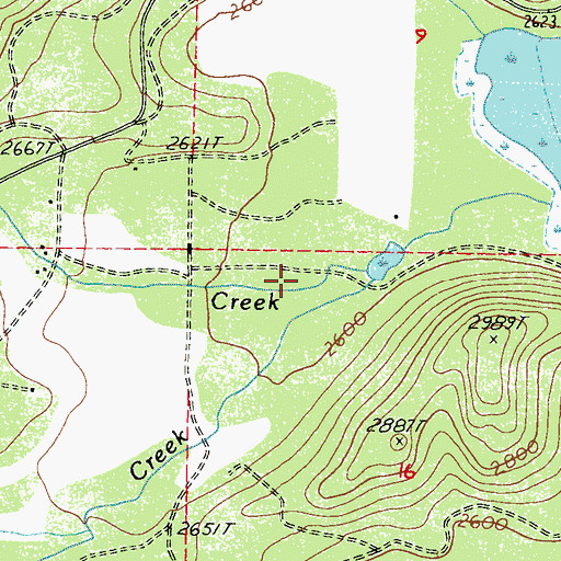 Topographic Map of Beaver Dam Creek, WA