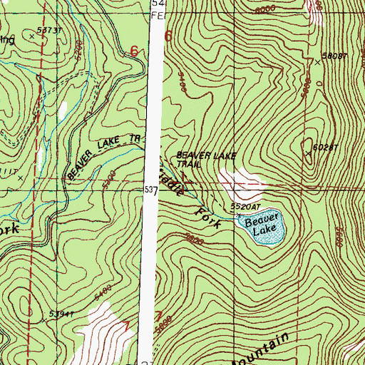 Topographic Map of Beaver Lake Trail, WA