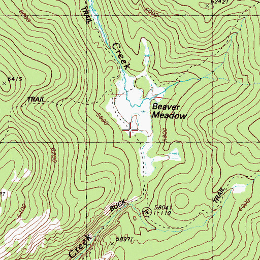 Topographic Map of Beaver Meadow, WA