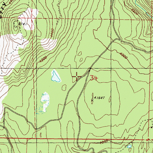 Topographic Map of Beaver Ridge Trail, WA