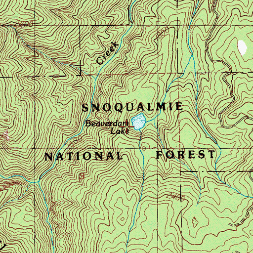 Topographic Map of Beaverdam Lake, WA