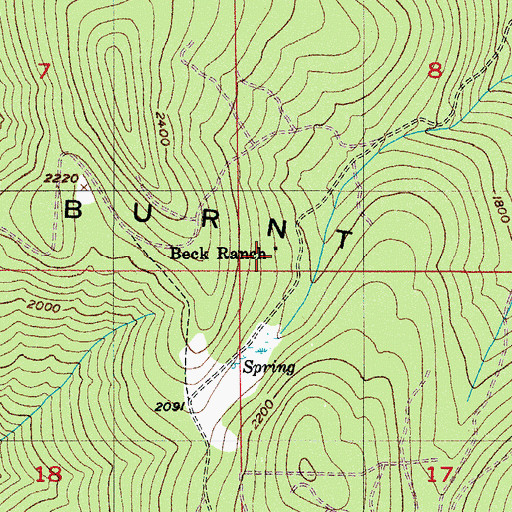 Topographic Map of Beck Ranch, WA