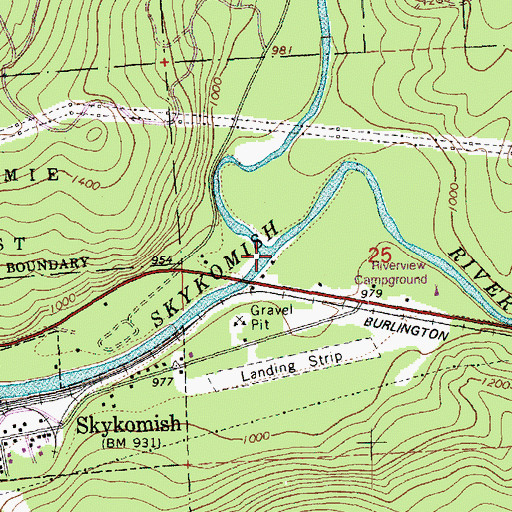 Topographic Map of Beckler River, WA