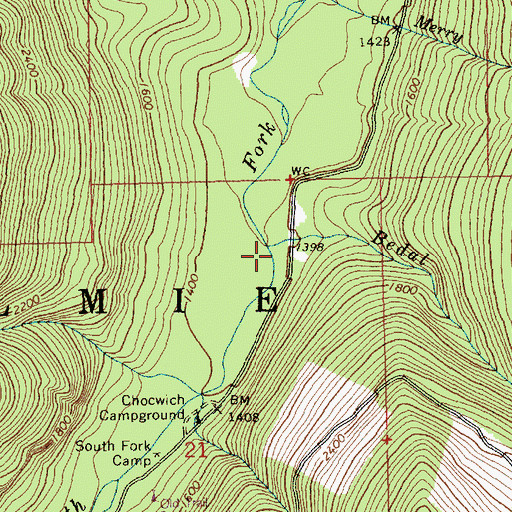 Topographic Map of Bedal Creek, WA