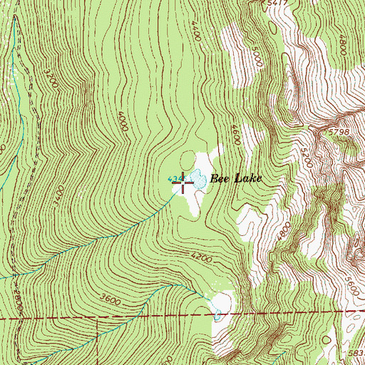 Topographic Map of Bee Lake, WA