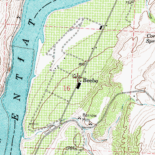 Topographic Map of Beebe, WA