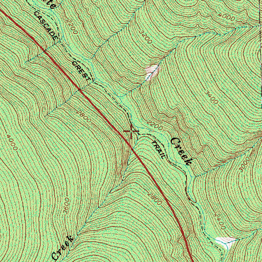 Topographic Map of Beebe Creek, WA