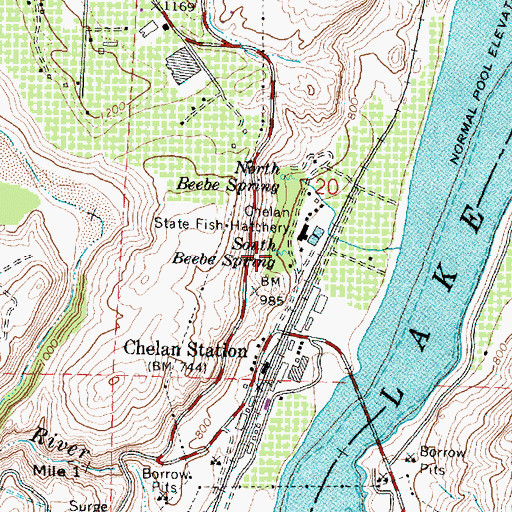 Topographic Map of South Beebe Spring, WA