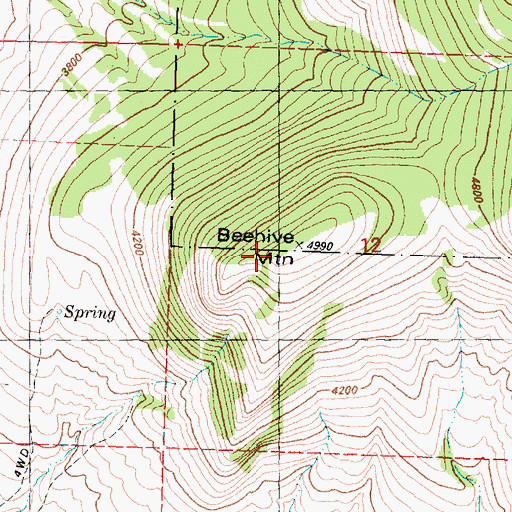 Topographic Map of Beehive Mountain, WA