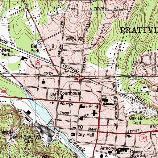 Topographic Map of Bethlehem Christian Methodist Episcopal Church, AL