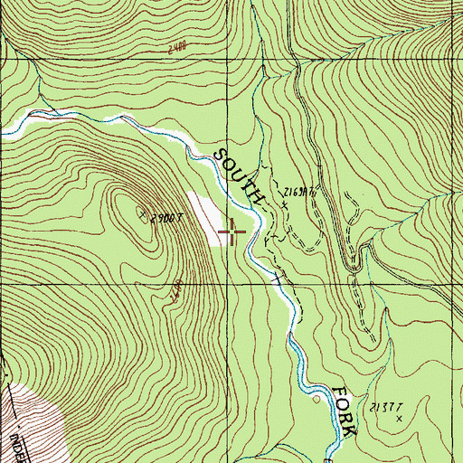 Topographic Map of Bell Creek, WA
