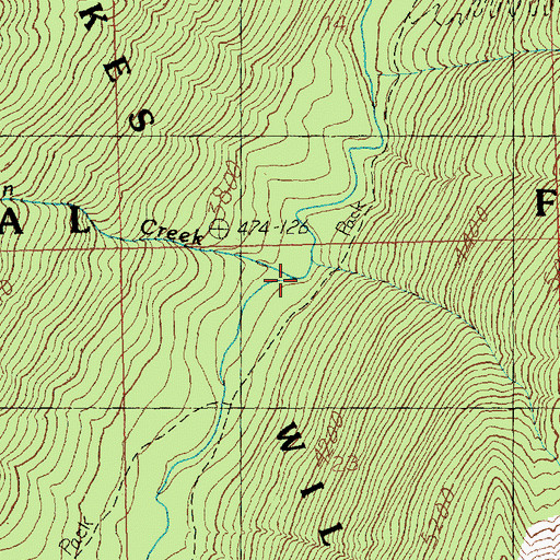 Topographic Map of Ben Creek, WA