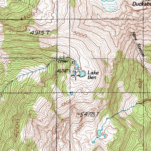 Topographic Map of Lake Ben, WA