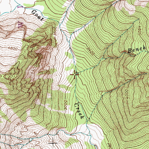 Topographic Map of Bench Creek, WA