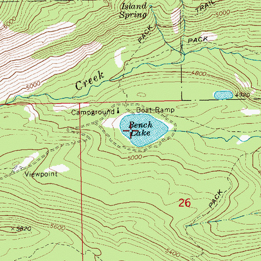 Topographic Map of Bench Lake, WA