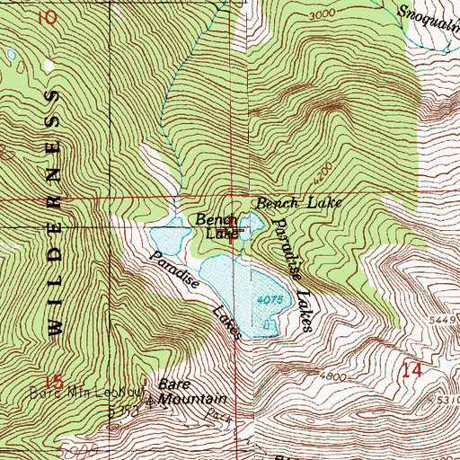 Topographic Map of Bench Lake, WA