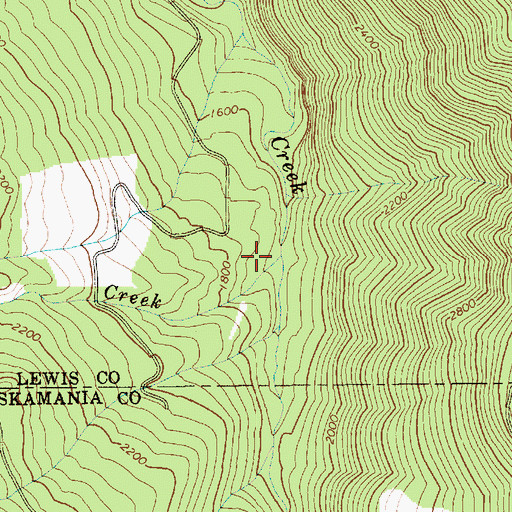 Topographic Map of Benham Creek, WA