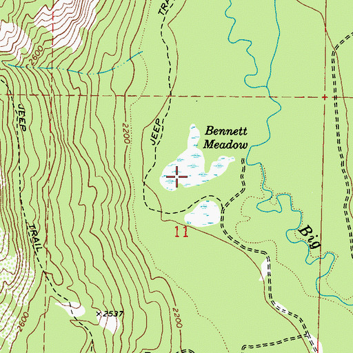 Topographic Map of Bennett Meadow, WA