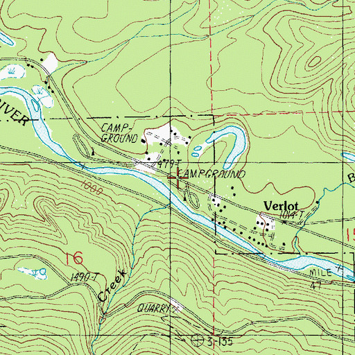Topographic Map of Benson Creek, WA