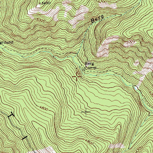 Topographic Map of Berg Camp, WA
