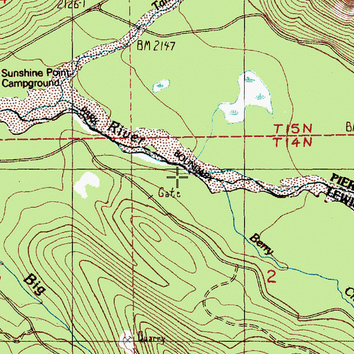 Topographic Map of Berry Creek, WA