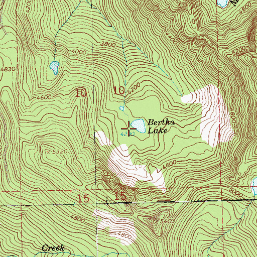 Topographic Map of Bertha Lake, WA