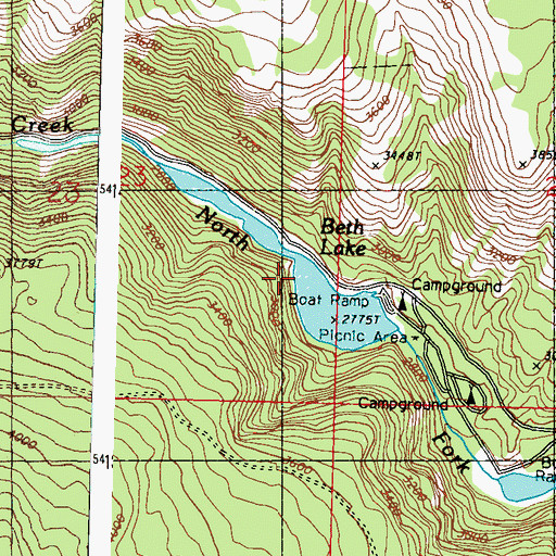 Topographic Map of Beth Lake, WA