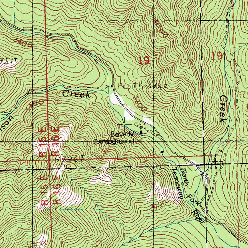 Topographic Map of Beverly Campground, WA