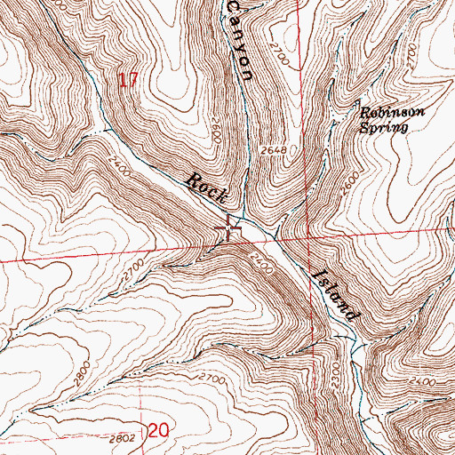 Topographic Map of Bevington Canyon, WA