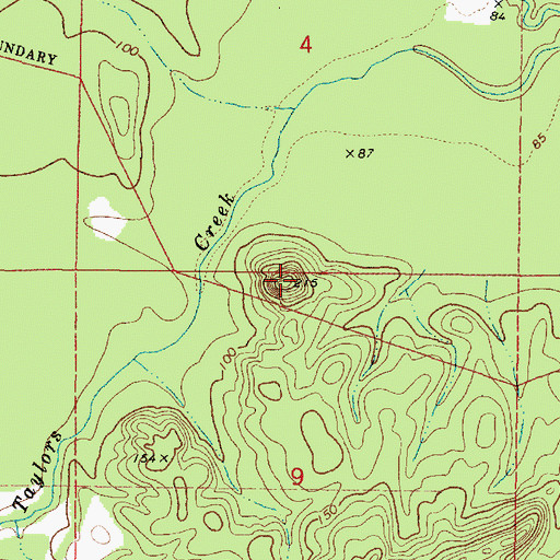 Topographic Map of Nannie Chufa, AL