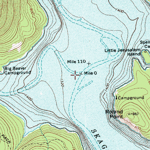Topographic Map of Big Beaver Creek, WA