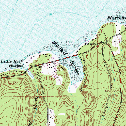 Topographic Map of Big Beef Harbor, WA