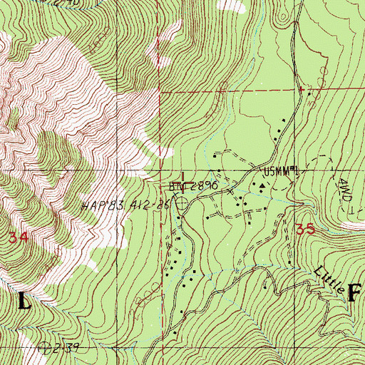 Topographic Map of Big Boulder Creek, WA