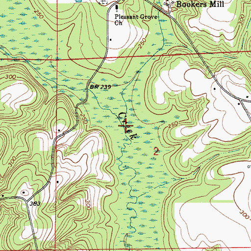 Topographic Map of Little Brushy Creek, AL