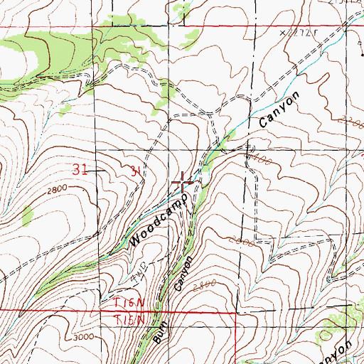 Topographic Map of Big Burn Canyon, WA