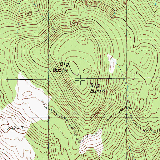 Topographic Map of Big Butte, WA
