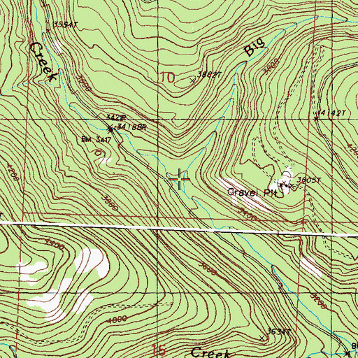 Topographic Map of Big Canyon Creek, WA
